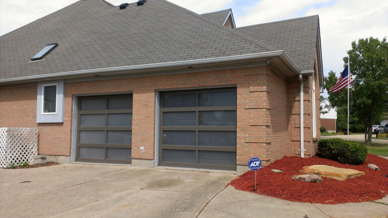 (2) 9' x 7' Aluminum Full View Contemporary Doors Powder Coated Bronze