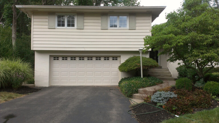 16' x 7' Traditional Short Panel Steel Door 2216 Almond w/ Stockton Windows