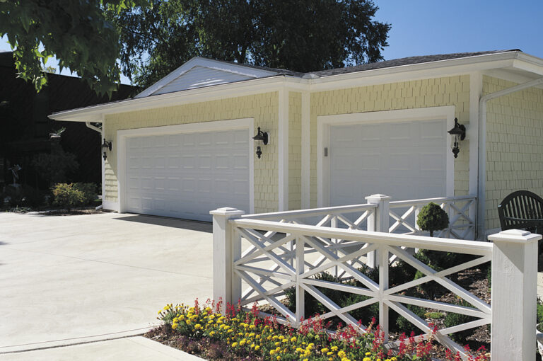 16' x 7' & 8' x 7 Traditional Short Panel Steel Door 2216 White w/ No Windows