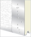 Cutaway diagram of polyurethane insulation in a garage door